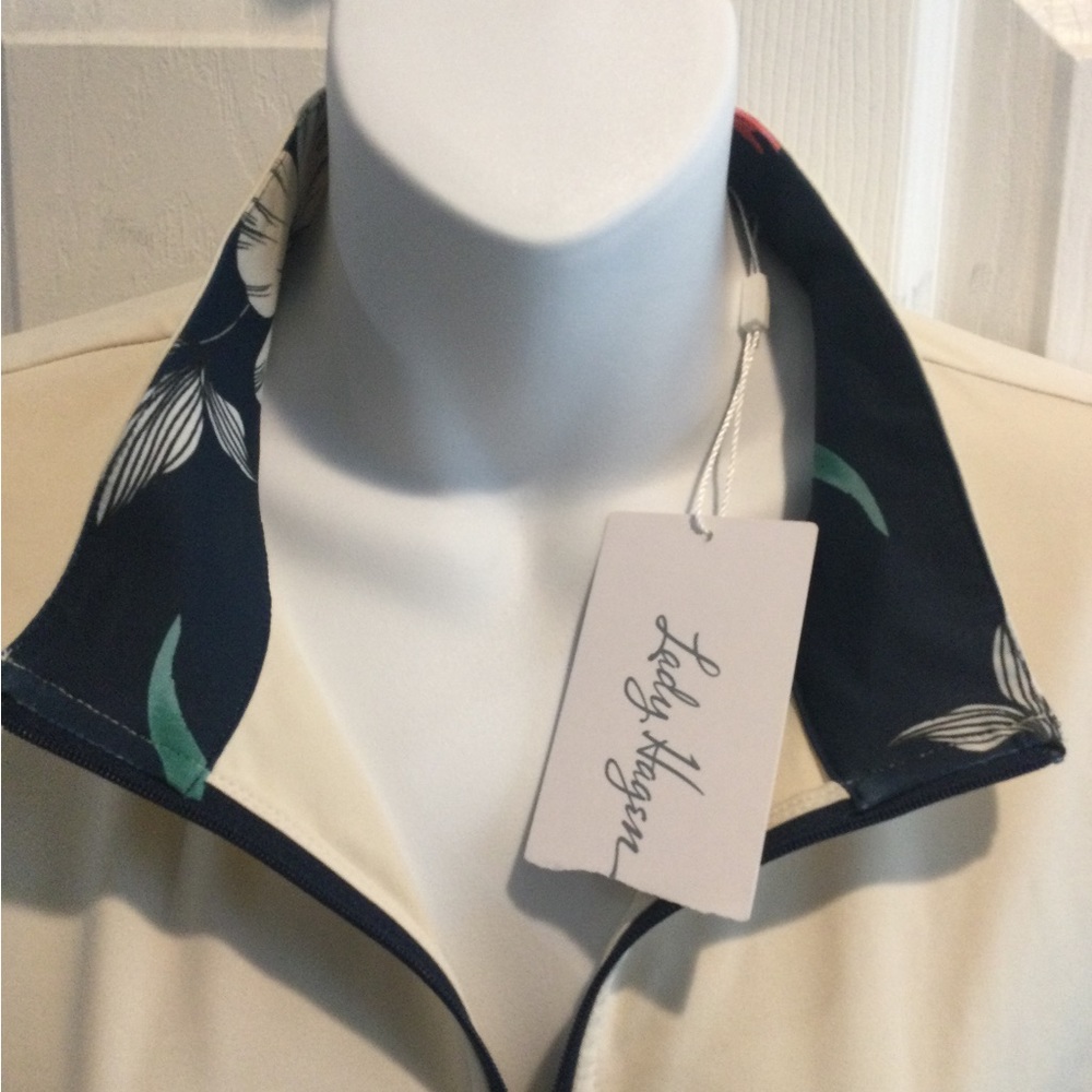 Lady Hagen Cream Drawstring Front Golf Sleeveless